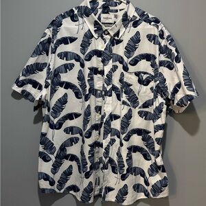 Goodfellow & Co Men's Blue Leaf Print Shirt